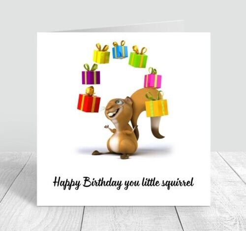 Fox Birthday card from art, Children card, Woodland animals 6x6
