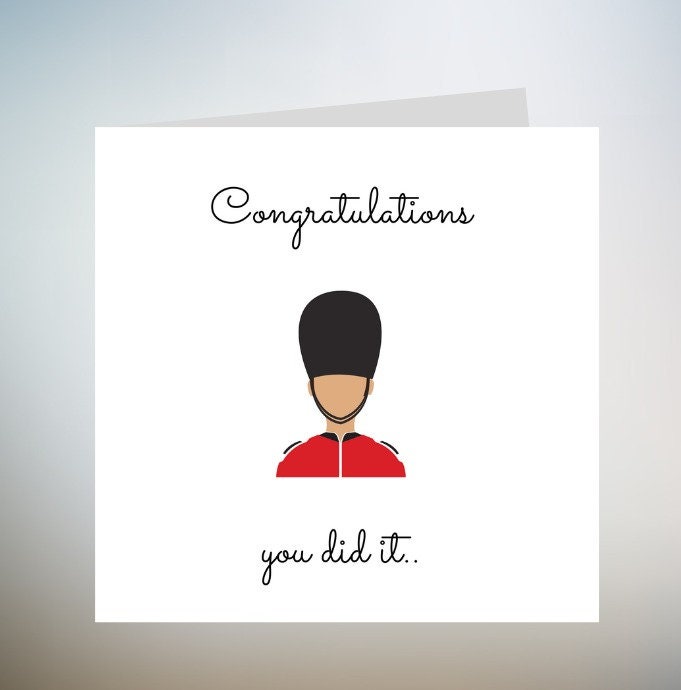 Soldier Congratulations card You did it job 6x6