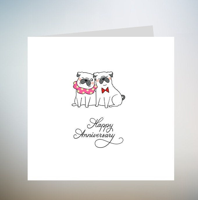 Anniversary Card - Happy Anniversary Dogs 6x6