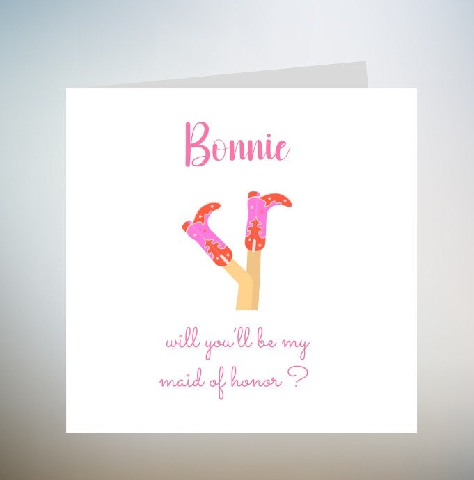 made of honor ~ Western Occasion Card personalised 6x6