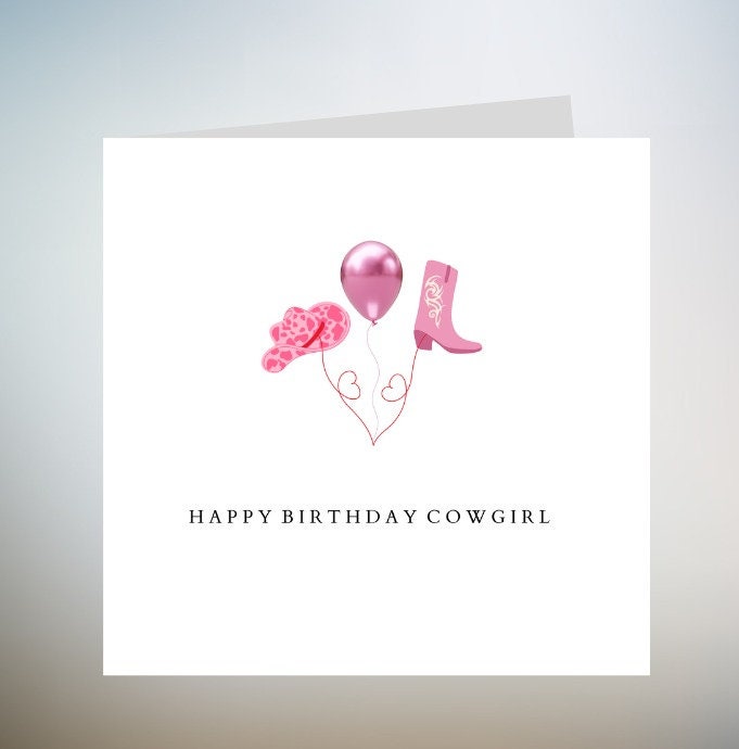 Let’s go girls ~ Cowgirl Birthday Card 6x6