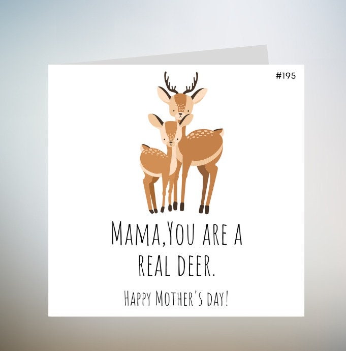 Charming Handmade Mother's Day Card -Deer Mothers Day Card 6x6