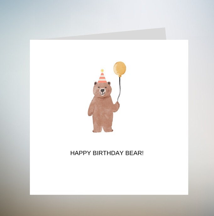 Birthday Bear Card 6x6