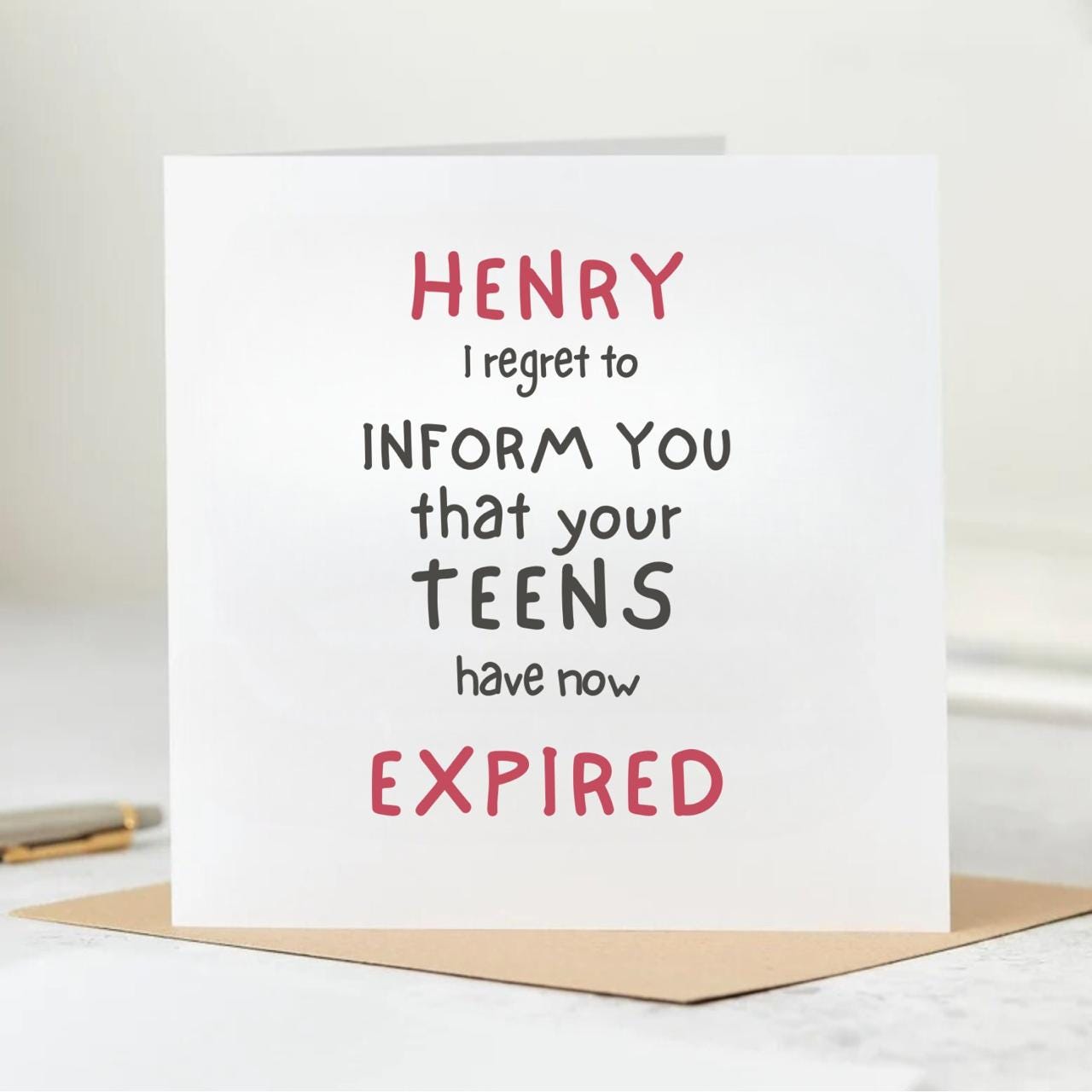 Funny 20th Birthday Card 'Your Teens Has Expired' 6x6