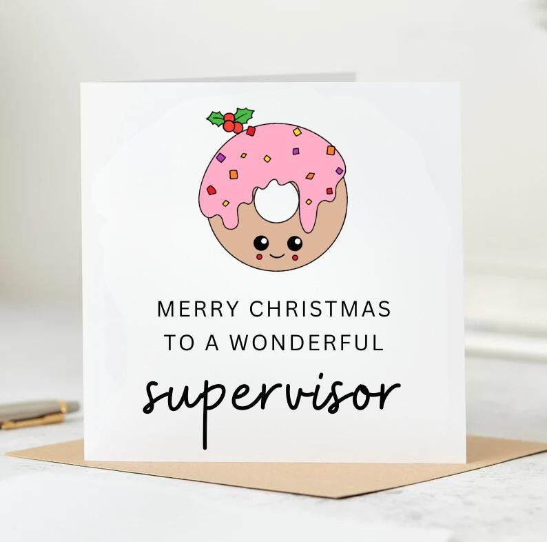 Wonderful Supervisor Christmas Card, Personalised Card 6x6