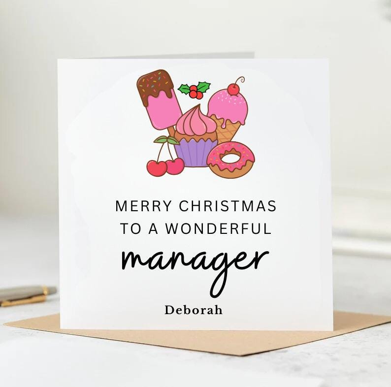 Wonderful Manager Christmas Card, Personalised Card 6x6