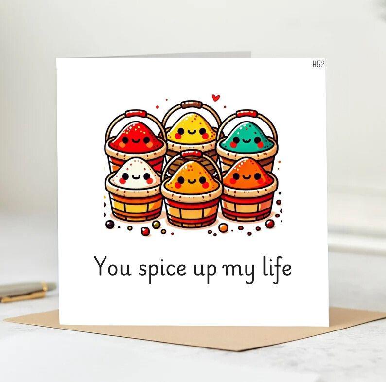 Personalised You Spice Up My Life Card 6x6