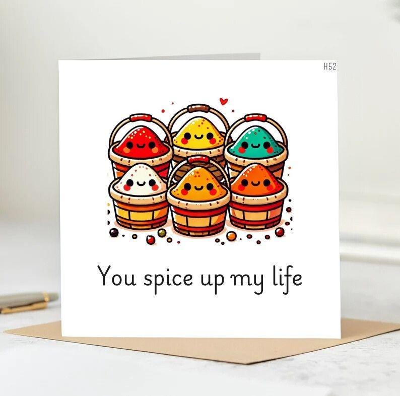 Personalised You Spice Up My Life Card 6x6