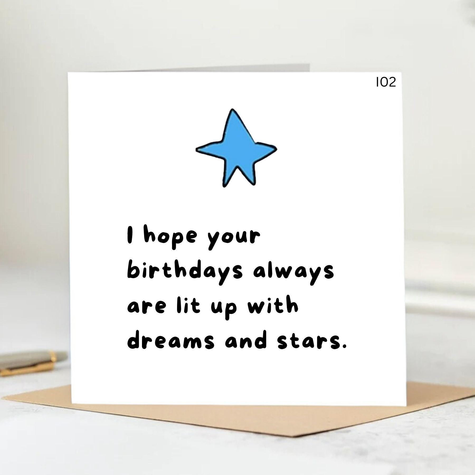 Stars And Dreams Greeting Card personalised 6x6
