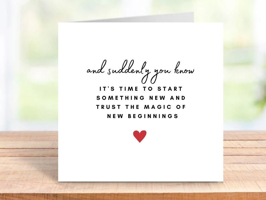 Personalised New Beginnings Card Fresh Start Card New Job Card New Home Card 6x6