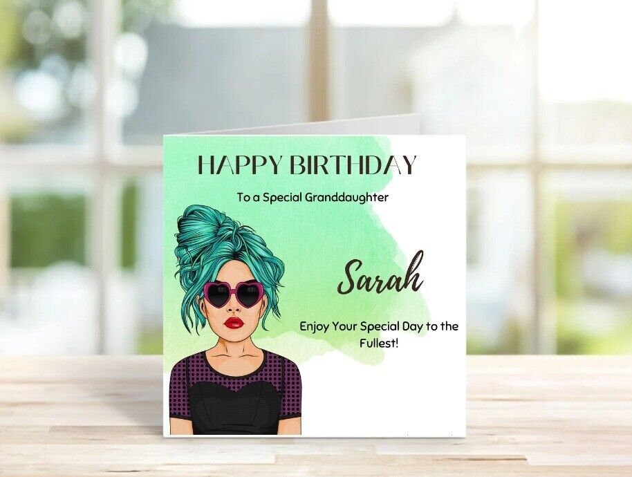 Personalised Birthday Card For Her Grand Daughter Sister Friend Cousin 6x6