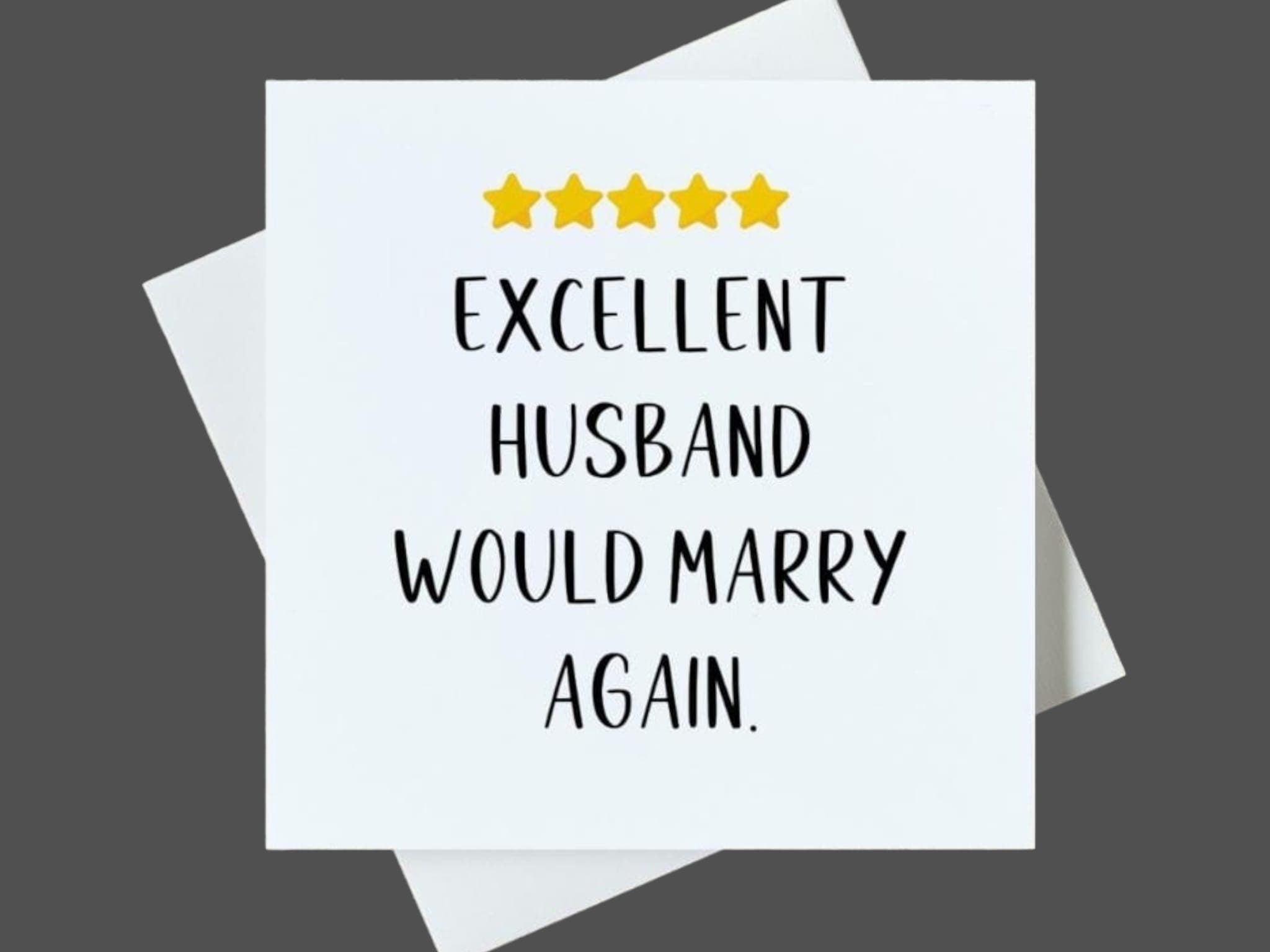 Excellent Husband Card, 5 Star Review, Funny Birthday Card, Anniversary Card, Love Card 6x6