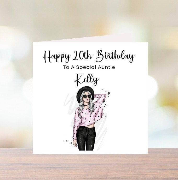 Daughter 20th Birthday Card, Personalised Birthday Card For Daughter, Special Daughter Card,Birthday Card For Girl Birthday Card For Her 6x6