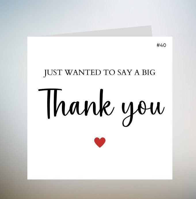 Personalised Big Thank You Card For Best Friend, Mum, Dad, Boyfreind, Girlfriend, Cute Friendship Thank You Card, Thankful Card 6x6