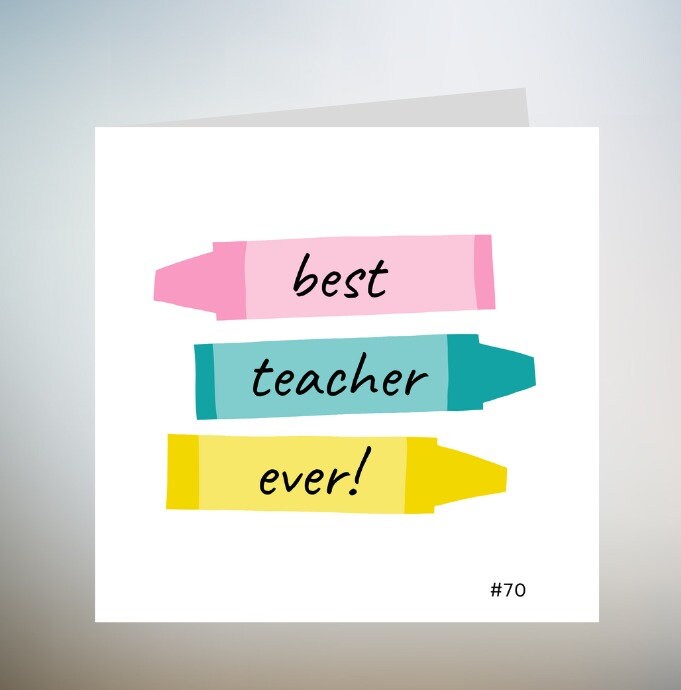 Personalised Teacher Thank You Card End Term Teacher Card End Of School 6x6