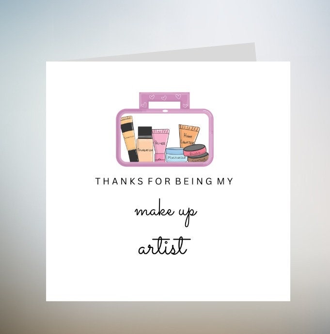 Make Up Artist Thank You Card, Wedding Make Up Thank You Card, Card For Wedding MUA, Thank You Card Wedding, Wedding Glam Squad Card - 6x6