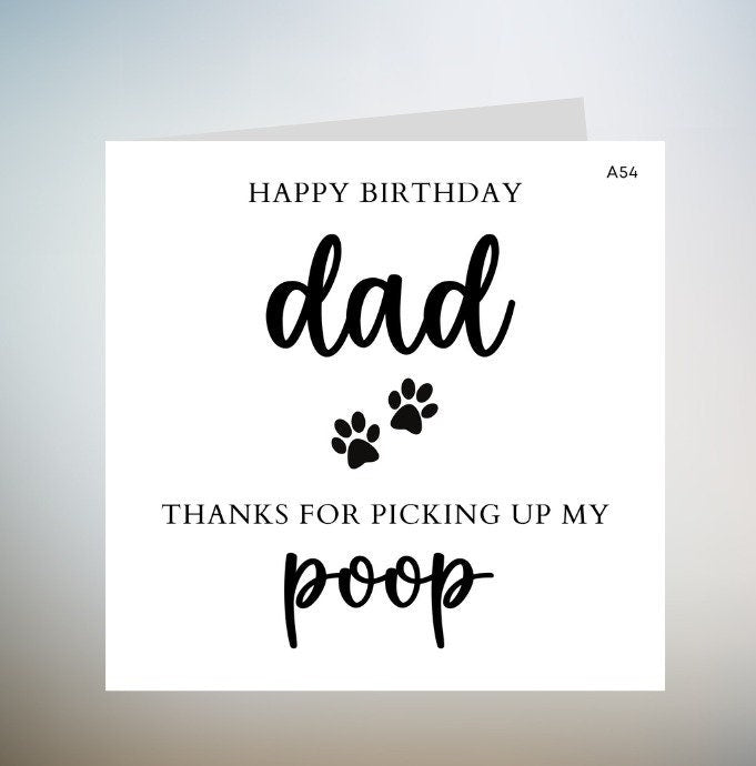 Dog Dad Card, Birthday Card from the Dog, Happy Birthday To My Pawsome Dog Daddy, Personalised Birthday Card, Funny Birthday Card, 6x6
