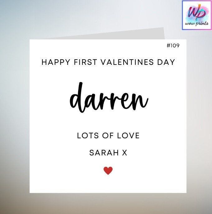 First Valentines Day Card, To My Girlfriend On Our First Valentines Together, 1st Valentine Card For Her 6x6