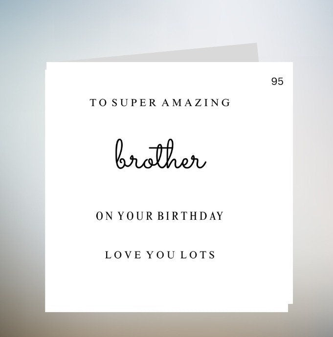 Brother Birthday Card, Personalised Brother Birthday Card, Happy Birthday Brother Card 6x6