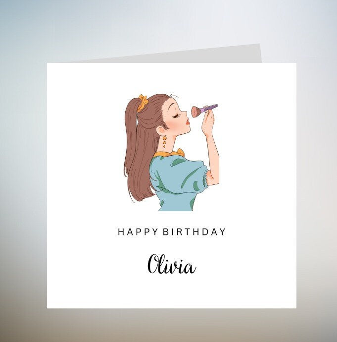 Personalised Fashion illustration card | Birthday card for her 6x6