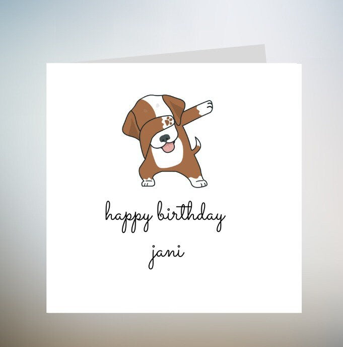 Birthday card from the dog, best boy, best girl, card from pet, dog dad, dog mum card, personalised dog card, floral paw card 6x6