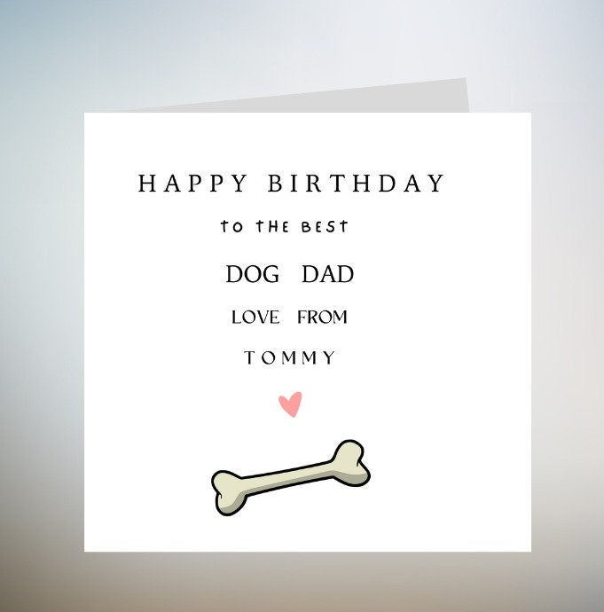 Dog Dad Birthday Card - Happy Birthday to the best Dog Daddy in the world - Birthday Cards from the dog Pet Cards Dog Owners Birthday Card