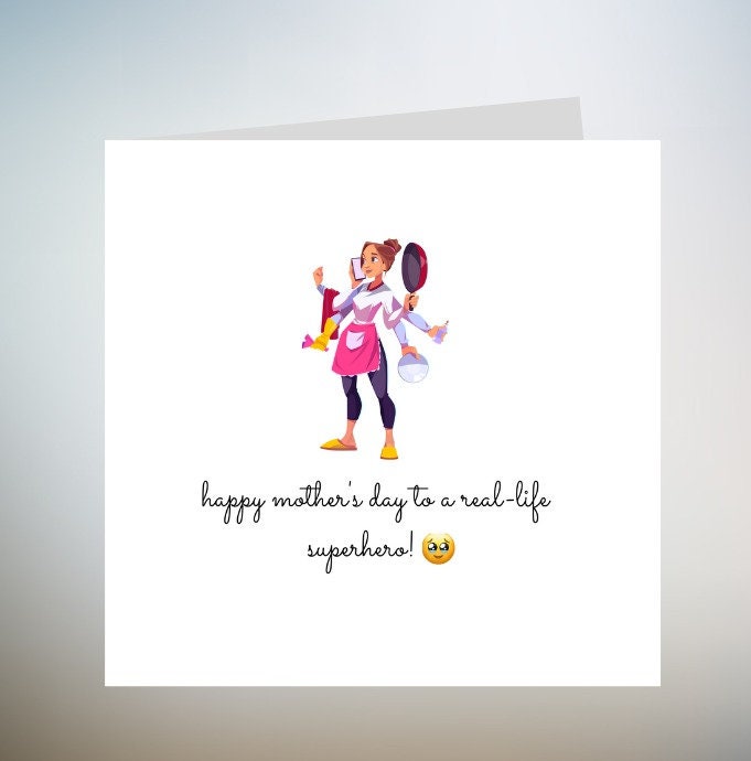 Sper hero Card Happy Mothers Day Card, Mothers Day Card, Mothers Day Card, Card For Mothers Day,Special Card For Mothers Day,Mothers Day 6x6