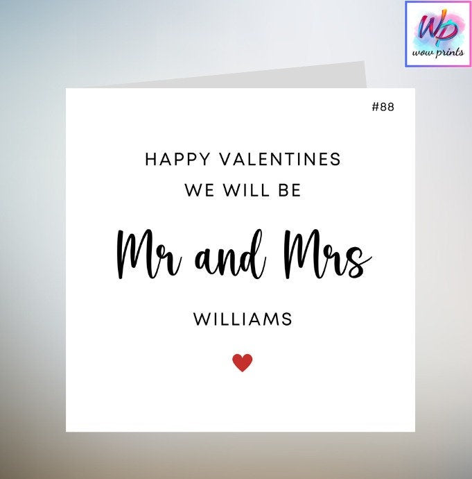 Future Husband Valentines Day Card, Next Valentines We Will Be Mr and Mrs, Fiancé Valentines Day Card, Fiancee Valentines Day Card, Her 6x6