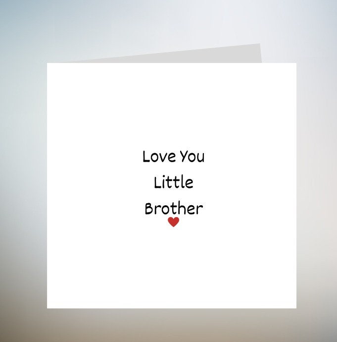 Little brother birthday card | personalised card brother birthday card | simple gold heart card brother happy birthday card for brother 6x6