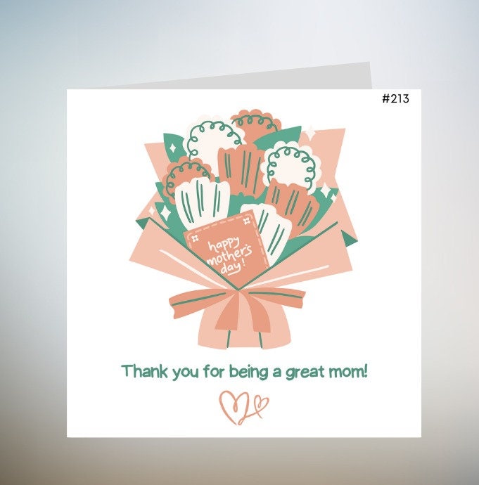 Mother's Day Card - Thanks for Being My Mum - Personalised Card 6x6