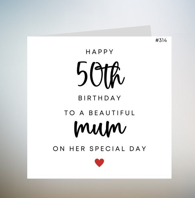 Mum 50th Birthday Card Mum 50th Birthday Cards Mum 50th Birthday Gift Mum 50th Birthday Gifts Mum 50th Birthday Print Mum 50th Birthday 6x6