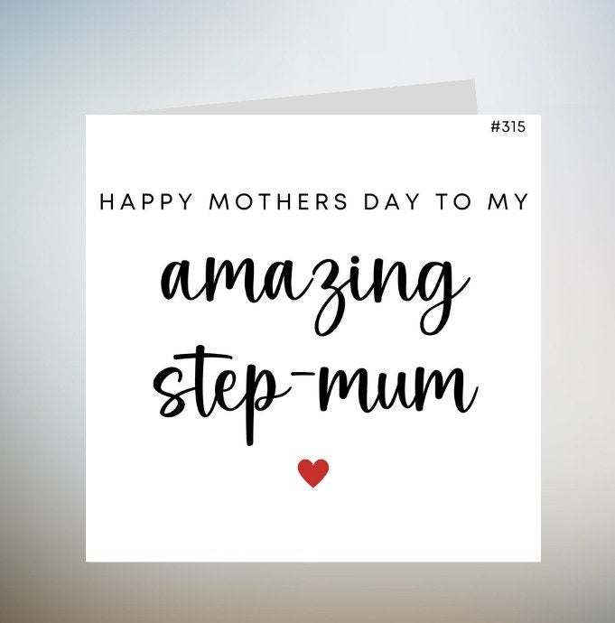 Step Mum Mother's Day Card, Happy Mother's Day to my amazing Step Mum, Mothers Day Cards For Step Mum Simple Mothers Day Card Greeting 6x6