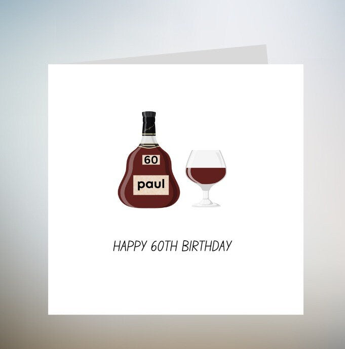 Personalised beer birthday card for him. Suitable any adult age. Add name. 6x6