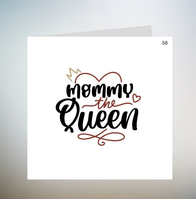 To the Queen of Mums Mother's Day Card - Personalised Card 6x6