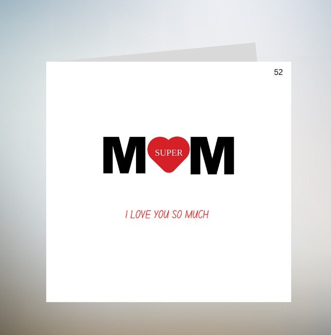I Love You So Much Mothers Day, Card For Mothers Day, Mothers Day Card, Personalised Mothers Day Card, Mothers Day Card 6x6