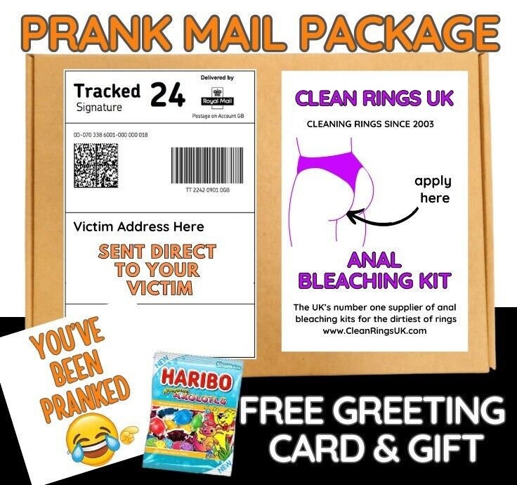 Prank Funny Post Anal Bleaching Kit Adult Joke Birthday free sweets card shock