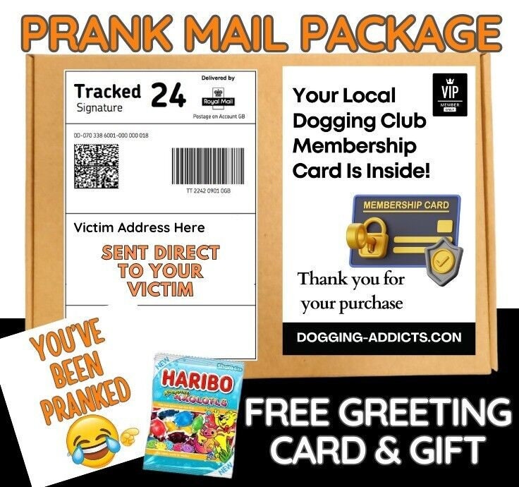 Prank Funny Post Your local Dogging Club Membership Adult Joke card is inside.