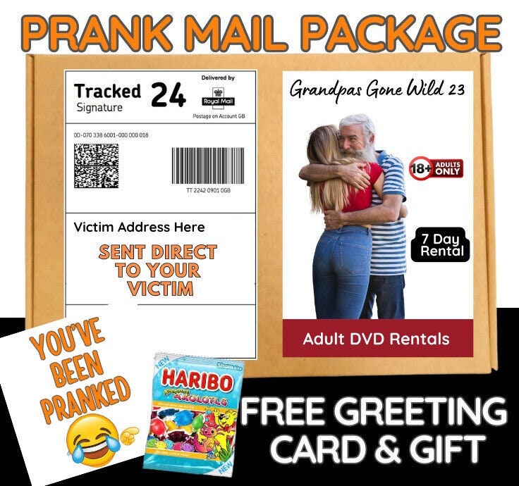 Prank FunnY Grandpa gone wild PrankPostal Package Adult Joke Birthday fun