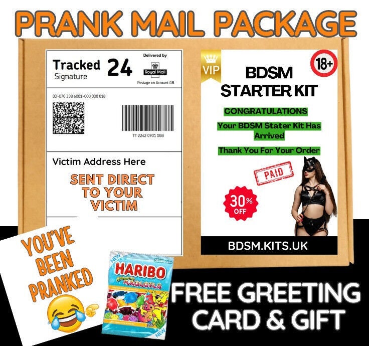 Prank BDSM Starter Kit Prank Package Adult Joke Birthday fun fast Post
