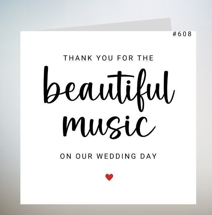 Thank You For The Beautiful Music On Our Wedding Day, DJ Thank You Gift, Cute Thank You For Being Part Of Our Day Card, Venue, Music 6x6