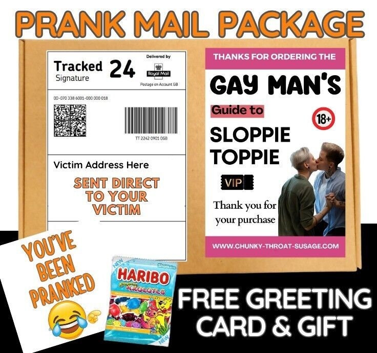 Prank Funny GA Y MAN'S Post Prank Mail Postal Package Adult Butt Joke Birthday