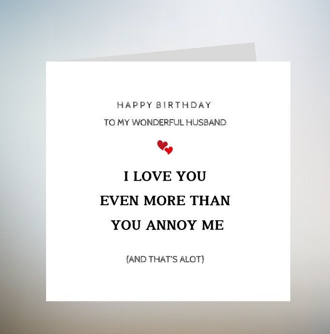 Husband Birthday Card For Him, Birthday Card For Husband, Birthday To Husband, Romantic Card For Him, Happy Birthday Husband, Man 6x6