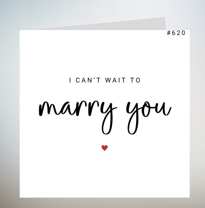 I Can't Wait To Marry You Wedding Card | Wedding Day Card For Husband / Wife 6x6