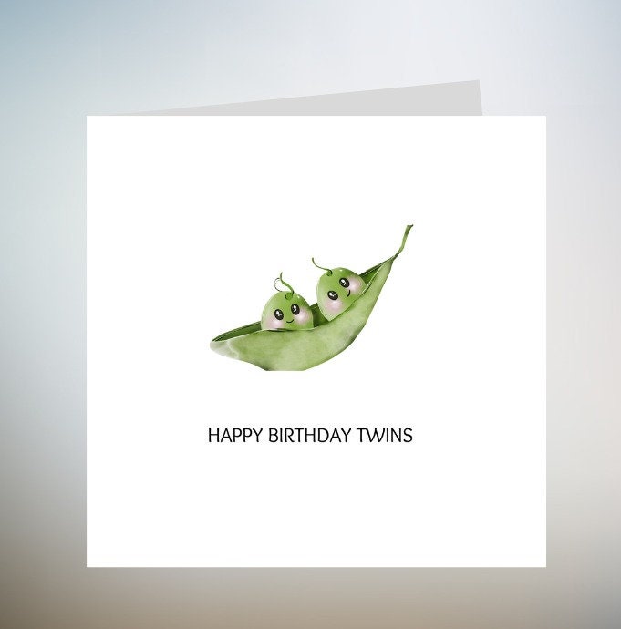 Personalised Twins Birthday Card , Happy Birthday Card For Twins 6x6