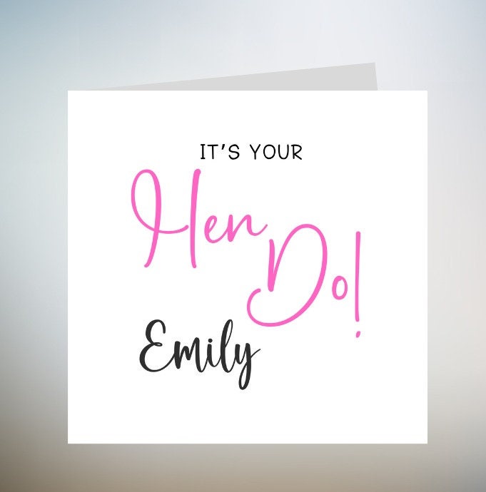 Personalised Hen Party Card Happy Hen Do Card Bride to Be Card Bachelorette 6x6