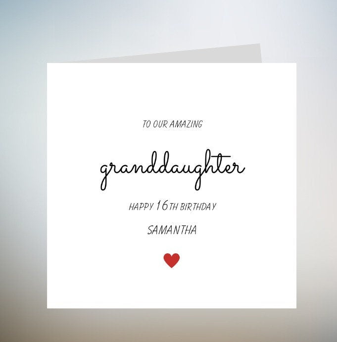 Granddaughter Birthday Card Poem, Birthday Card For Granddaughter, Amazing Granddaughter Card, Special Birthday Card, Birthday Card 6x6