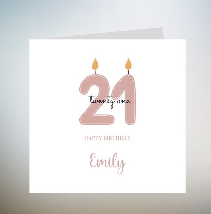 21st Birthday Card For Daughter, Twenty First Birthday Card For Girlfriend, Personalised Birthday Card For Her, 21st Birthday 6x6