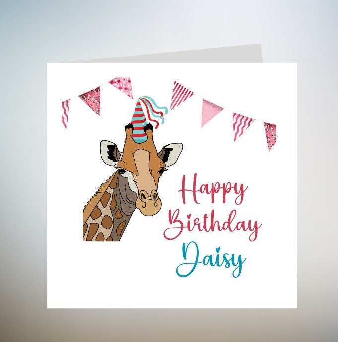 Giraffe Birthday Card, Giraffe card, Birthday Cards, Birthday Card, Cute Giraffe Card, Giraffe Cards, Funny Giraffe Cards, 6x6