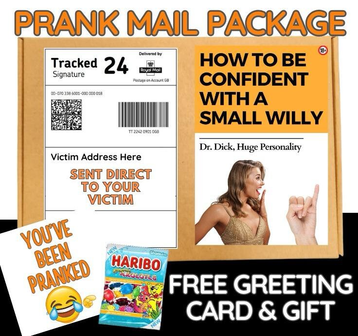 Prank Mail Package -How to be confident with a small willy ,sent directly to Victim by Post -  Postal Gift Funny Gag Embarrassing