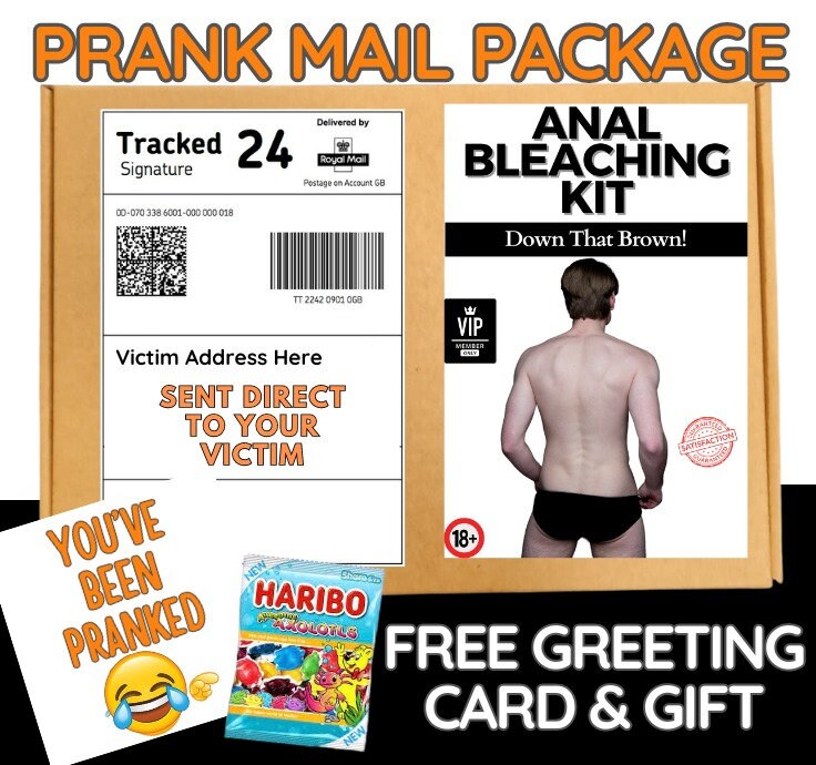 Prank Mail Package -ANA L BLEACHING KIT ,sent directly to Victim by Post -  Postal Gift Funny Gag Embarrassing